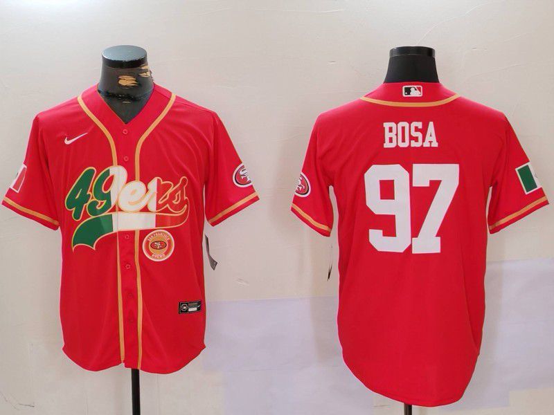 Men San Francisco 49ers #97 Bosa Red Second generation Mexican Joint Name 2024 Nike Limited NFL Jersey style 3->san francisco 49ers->NFL Jersey